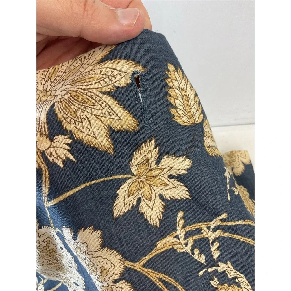 Pottery Barn Margaret Linen Blend Shower Curtain 72'' Blue HTF Rare